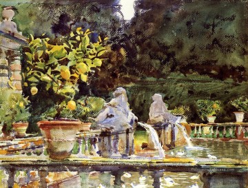  sargent - Villa de Marlia Une fontaine paysage John Singer Sargent